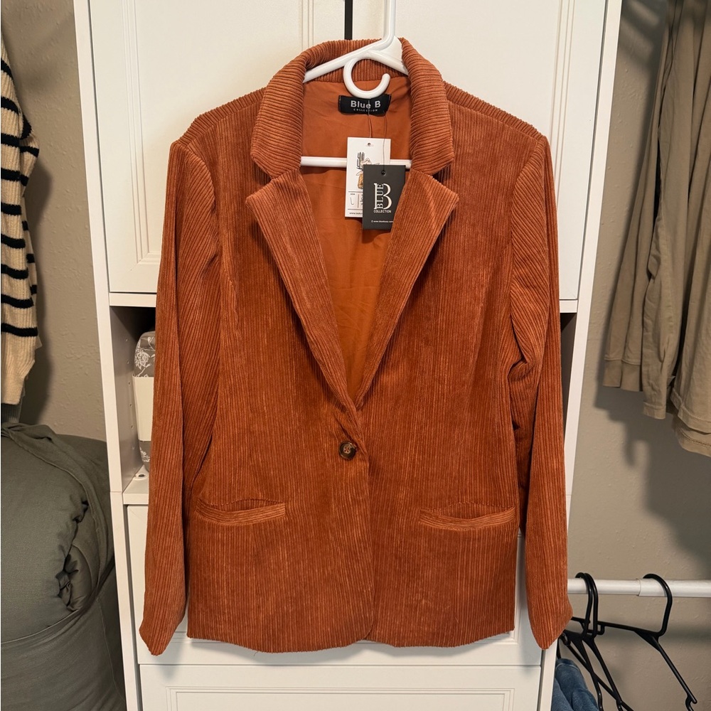 Blue B Women's Corduroy Blazer - Terracotta